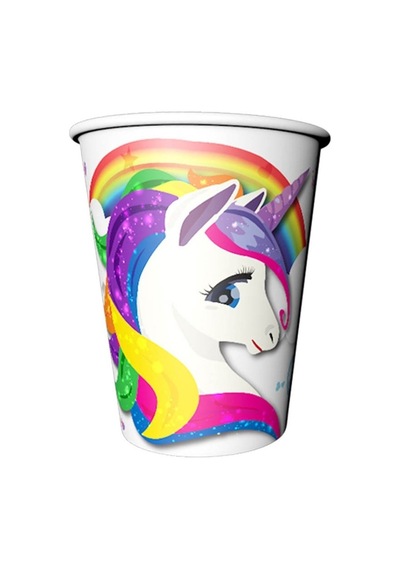 Unicorn Renkli Karton Bardak 8'li Ürünler