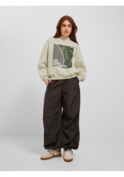 Jack & Jones Jjxx Bisiklet Yaka Rahat Kesim Kırık Beyaz Kadın Sweatshirt 12241324 001