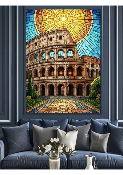 Ahşap Tablo Kolezyum İtalya Sanat Eseri İnsan Figürlü Tablolar