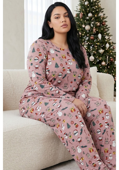 Siyah İnci Pamuklu Likralı Büyük Beden Battal Boy Örme Pijama Takım 26240929 Çok Renkli Siyah İnci Pamuklu Likralı Büyük Beden Battal Boy Örme Pijama Takım 26240929 Çok Renkli
