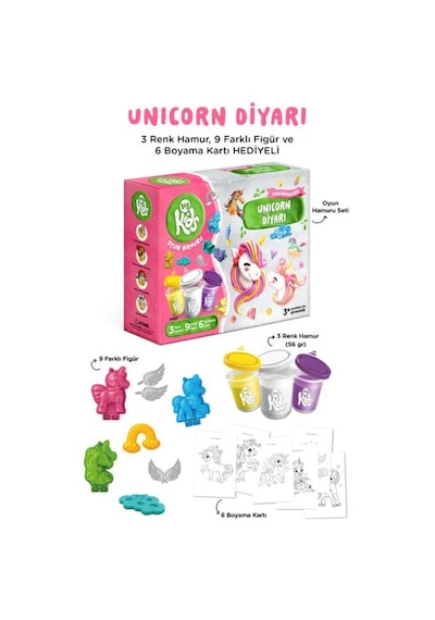 Unicorn Diyarı Oyun Hamuru Seti 18 Parça - 362 Gr