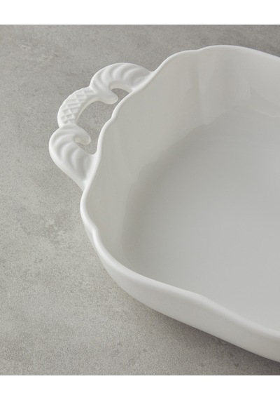 Bianca Seramik Fırın Kabı 38x23 Cm Beyaz Beyaz