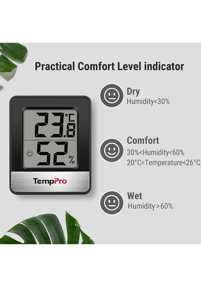Thermopro Tp49b Mini Dijital İç Mekan Termometre Ve Nem Ölçer, Gülen Yüz İkonlu Oda Sensörü, Mı