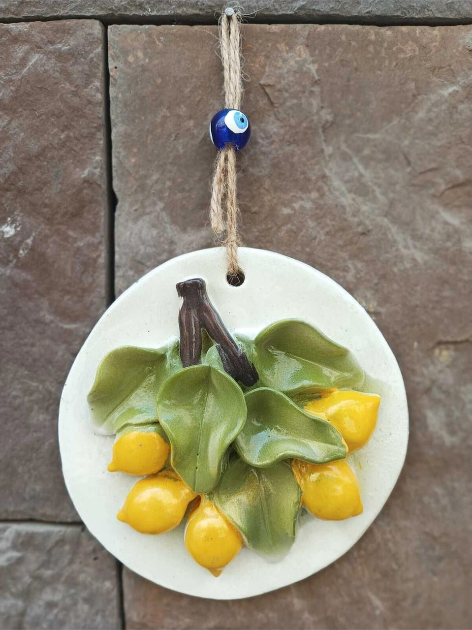 Dekoratif Polyester Duvara Asmalı Tekli Nazarlık Limon
