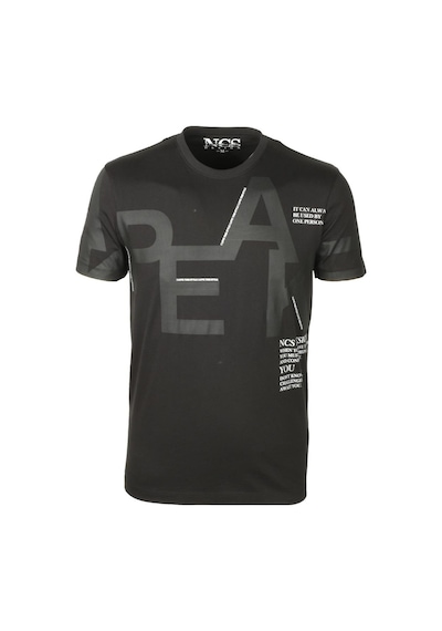 Ncs Siyah Bisiklet Yaka Baskılı Slim Fit Dar Kesim Tshirt 1227-siyah Siyah