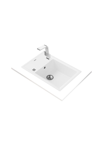 Teka Stone 60 Stg Beyaz Granit Eviye Sağ Sol Kullanılabilir