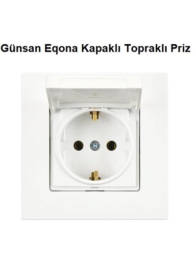 Günsan Eqona Renkli Kapaklı Topraklı Priz Çerçeveli