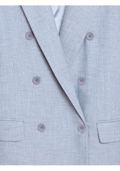 DİLVİN 60811 Keten Karışımlı Blazer Ceket-mavi
