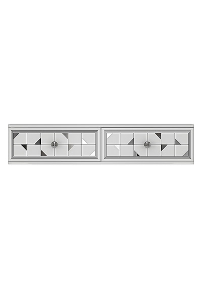 Da1207bs Moka Dresuar Ve Antre Rafı Beyaz-silver 120cm Beyaz - Gümüş