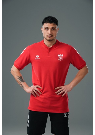 Hummel Armin Pamuklu Bebe Yaka Tişört Kırmızı Sivasspor