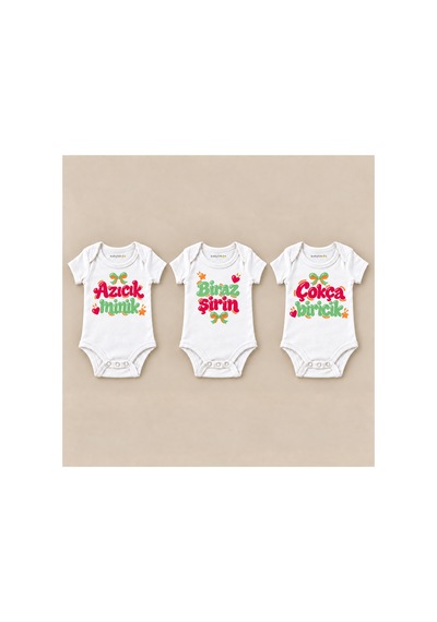 Babylimon Biricik Üçlü Beyaz Kısa Kollu Bebek Zıbın Seti Beyaz - 930083849 Beyaz