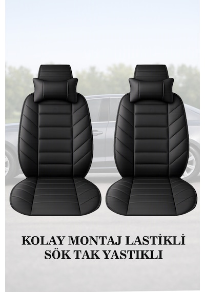 Fiat Fiorino Cargo 2021 Uyumlu Lüks Premium Siyah Renk 2 Adet Minder Ve Yastık