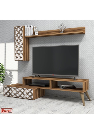 Variant Planet Tv Ünitesi Ve Orta Sehpa Takımı - Beyaz / Ceviz