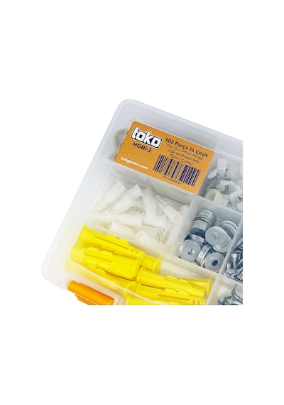 Toko Hobi-2 502 Parça 14 Çeşit, Ekipman Vida ve Dübel Seti