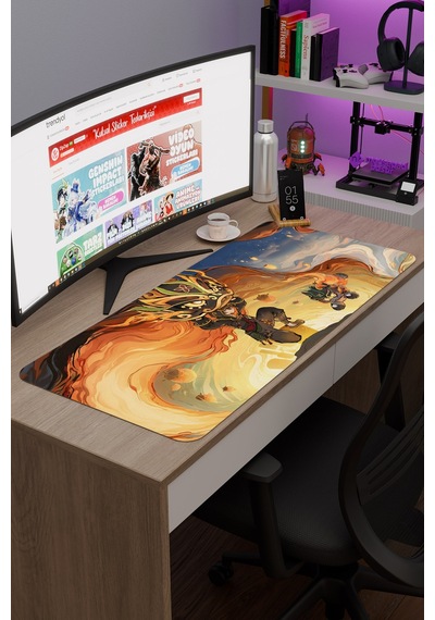 Gaming Genshin Impact Anime Gacha V5 - 90x40 Xxl Gaming Mouse Pad Fare Altlığı