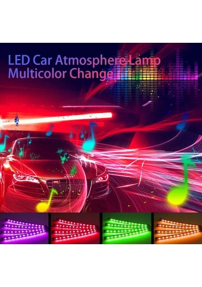 48 Led Rgb Araç İçi Dekoratif Aydınlatma Uzaktan Kumandalı & Uygulama Kontrollü Atmosfer Işığı