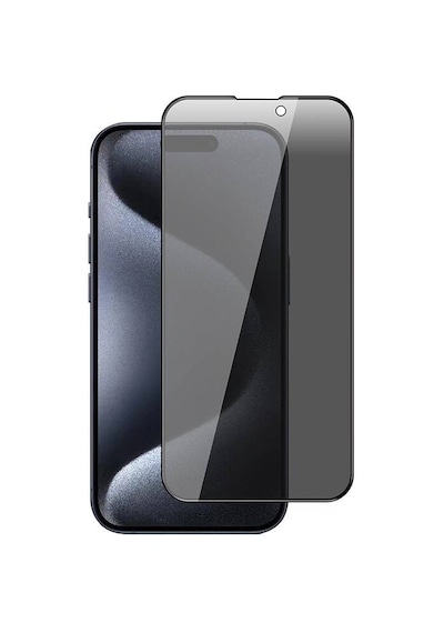 İphone 15 Uyumlu 5d Hayalet Temperli Cam Ekran Koruyucu - Siyah - T30436