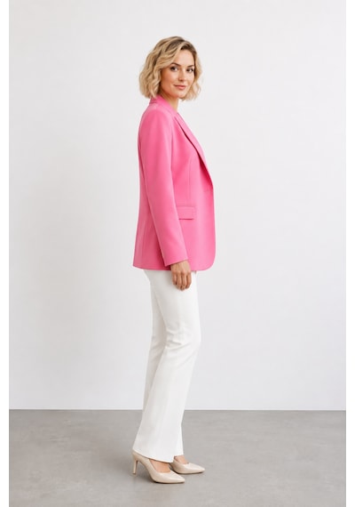 Bihan Store Kadın Kruvaze Tek Düğmeli Blazer Ceket Y26-421 - Pembe