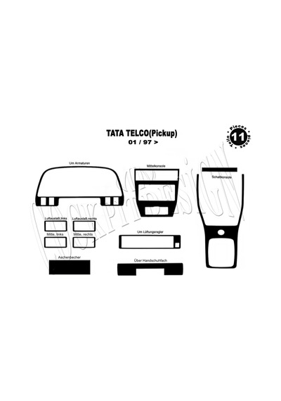 Tata Telco Torpido Kaplama 1997 11 Parça Piano Black