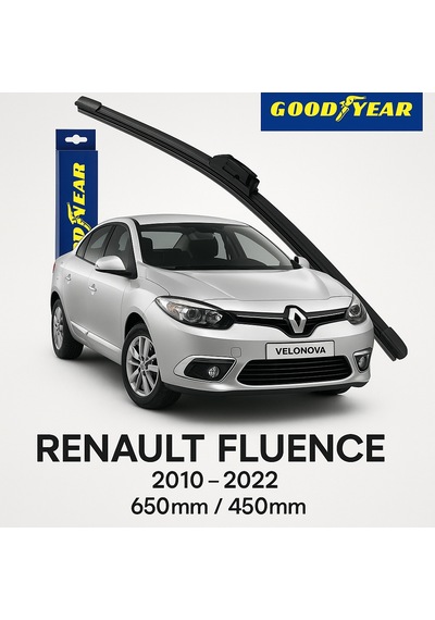 Good Year 2 Li Set Muz Tipi Silecek Takımı Renault Fluence 2010-2022 Ön Cam Sileceği 600mm-400mm