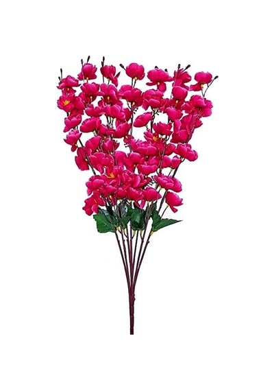 Nettenevime Yapay Çiçek Bahardalı Japon Kiraz Çiçeği 7 Dallı 57 CM Fuşya