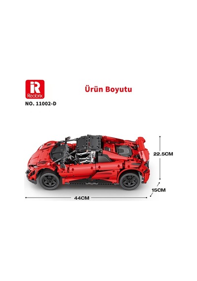 Reobrix Technic 11002-d 1/10 Mclaren 675lt Spider Araba Kumanda&motorlu Yaratıcı Yapı Blok Seti Building Blocks - 1886 Parça