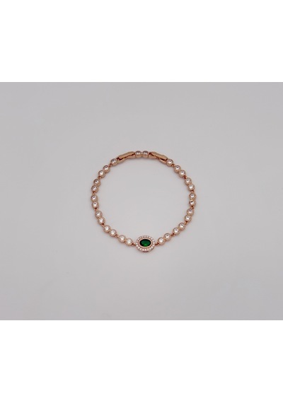 18k Rose Gold Oval Grassy Bileklik Gold