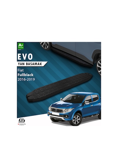 S-dizayn Fiat Fullback Evo Siyah Yan Basamak 193 Cm 2016-2019