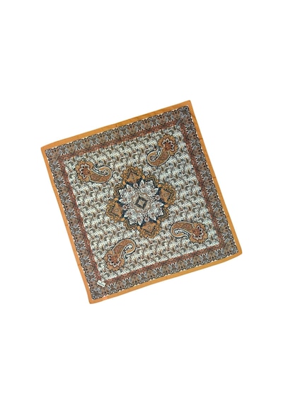 Mim Eşarp Prime Pamuk Etnik Desenli Eşarp 90x90 Cm Tarçın