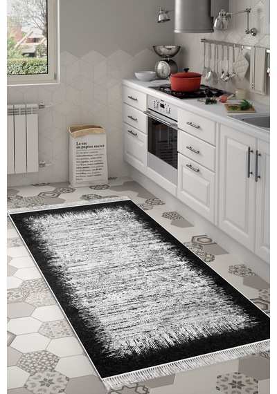 Eko Trend Djt Banyo Paspası Yıkanabilir Kaymaz Taban 1342 Modern Siyah