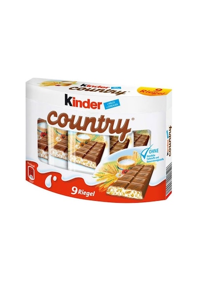 Kinder Country Sütlü Yer Fıstıklı Çikolata 9 x 23.5 G