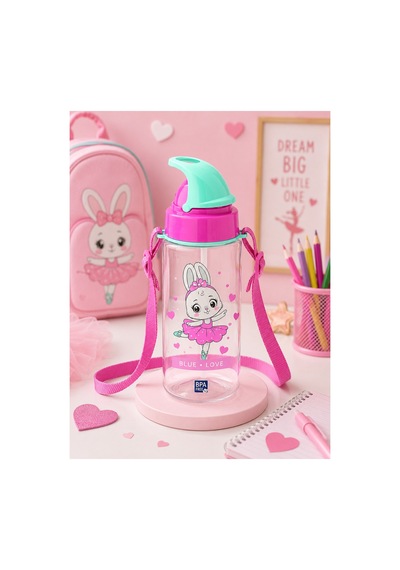 Third Tritan Desenli Pipetli Matara Suluk 500 Cc Pembe