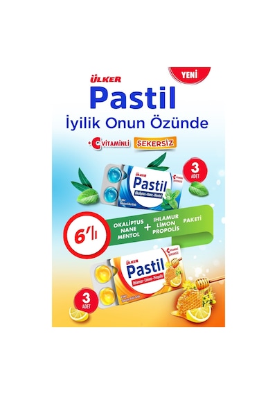 Ülker Pastil Paketi 6 Lı - Okaliptus-nane-mentol Ihlamur-limon-propolis