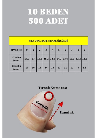 500 Adet Yeni Nesil Jel Destekli Kısa Oval Kare Takma Tırnak Seti Kısa Oval-kare