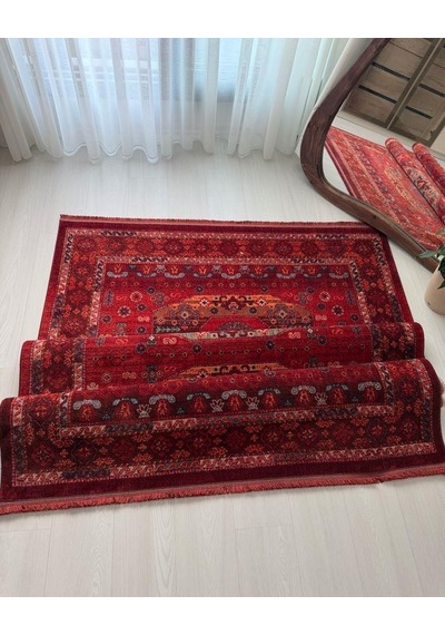 Andromeda Halı Artline Serisi 0l407e Salon Oturma Yatak Odası Halısı Kırmızı