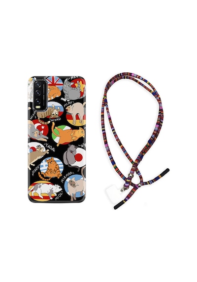 Vivo Y20S Kılıf Rasta Boyun Askılı Miyavlamalar 1793