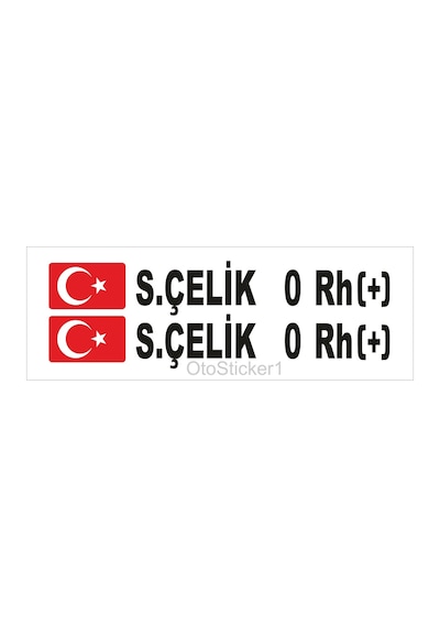 Oto Sticker Isme Özel Isimlik Kan Grubu Ad Soyad Bayraklı Sticker