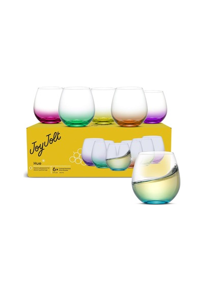 Hue Stemless Şarap Kadehi Seti. Büyük, 15 Oz, Sapsız, 6'li Set Beyaz Şarap, Kırmızı Şarap, Su, Köksüz Margari Diğer