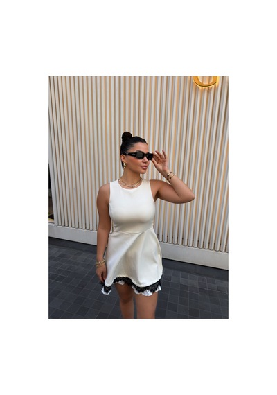 Gigi Wardrobe Monaco Elbise Ekru Ekru
