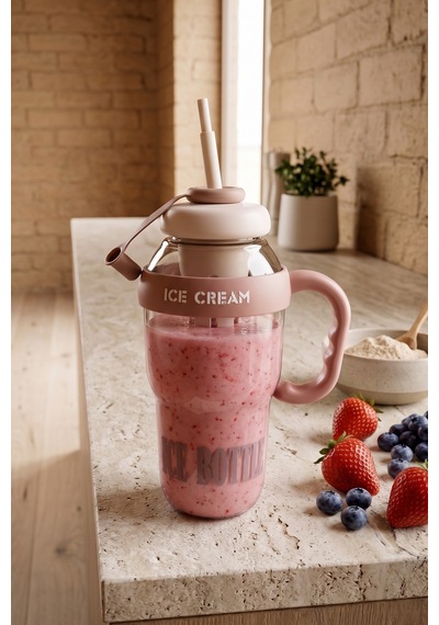Ice Bottle Pipetli Suluk Matara 1300 Ml Kahverengi