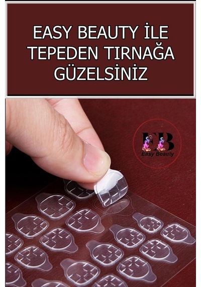 240 Adet Medium Beden Çift Taraflı Yapıştırıcı Bant Takma Tırnak Yapıştırıcı Cilde Zarar Vermez Şeffaf