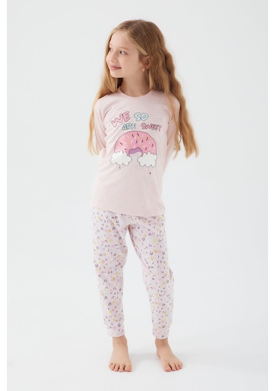 Roly Poly 3098 We So Sweet Melanj Kız Çocuk Pijama Takım Pembe
