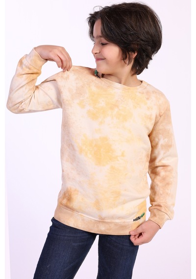 Toontoy Kids Toontoy Erkek Çocuk Batik Desenli Sweatshirt Hardal
