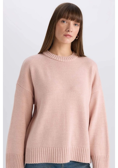 DeFacto Oversize Geniş Kalıp Bisiklet Yaka Basic Düz Triko Kazak D0036AX25SPPN47 Pembe DeFacto Oversize Geniş Kalıp Bisiklet Yaka Basic Düz Triko Kazak D0036AX25SPPN47 Pembe