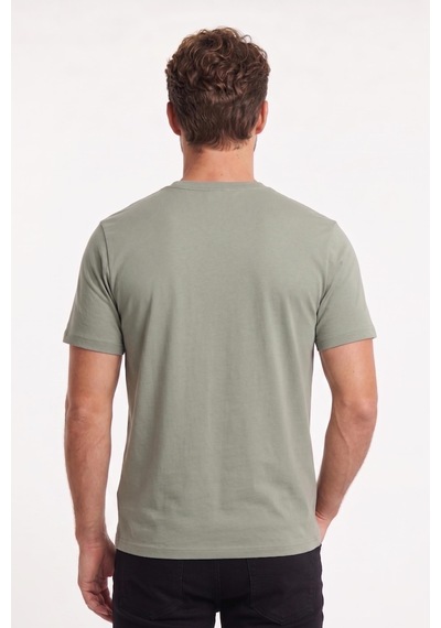 Uki Buz Yeşili Bisiklet Yaka Basic T-shirt