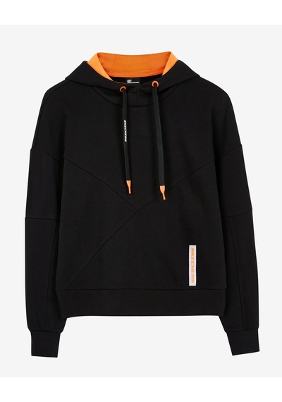 Skechers W Lw Fleece Fabric Block Hoodie Sweatshirt Kadın Siyah Sweatshirt S231008-001