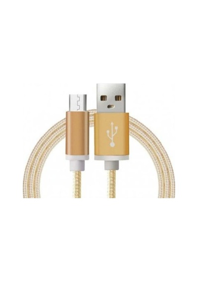Android Örgü Şeklinde Renkli Çelik Şarj Data Kablosu - Gold Çok Renkli