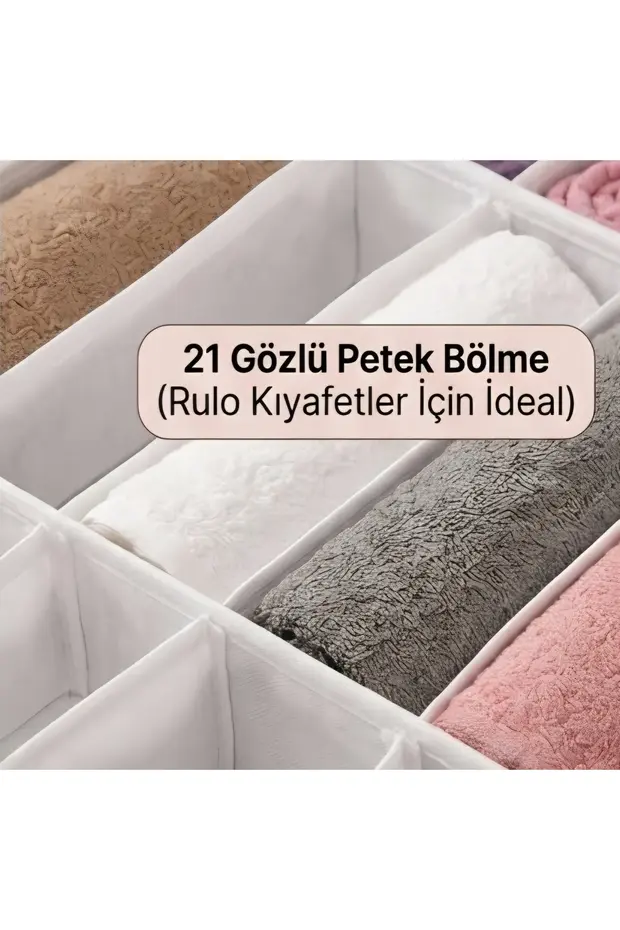 Ultra 31 Bölmeli Çekmece İçi Organizer Çok Amaçlı Petek Düzenleyici Ve Tekstil Saklama Kutusu Beyaz