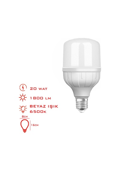Leva Led Ampul Torch E27 Duy 20 W 1800 Lm Beyaz Işık 6500k Lv2952