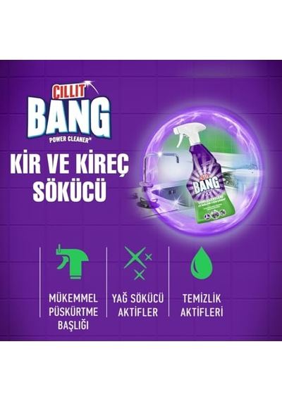 Cillit Bang Mutfak Yağ Ve Kireç Çözücü Sprey 750 Ml 10'lu Set